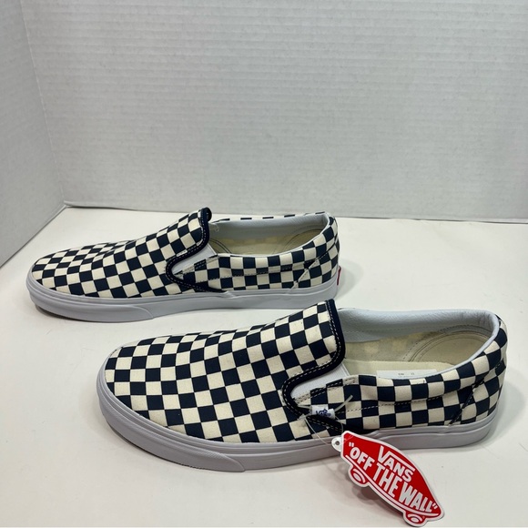 VANS Classic checkerboard print slip on shoes men’s size 13 NWT BLUE - Picture 4 of 16